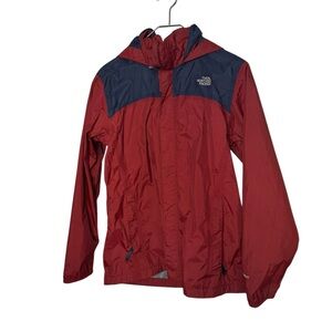 The North Face Boys Hyvent Wind Breaker Jacket Dark Red & Navy Size XL 18/20